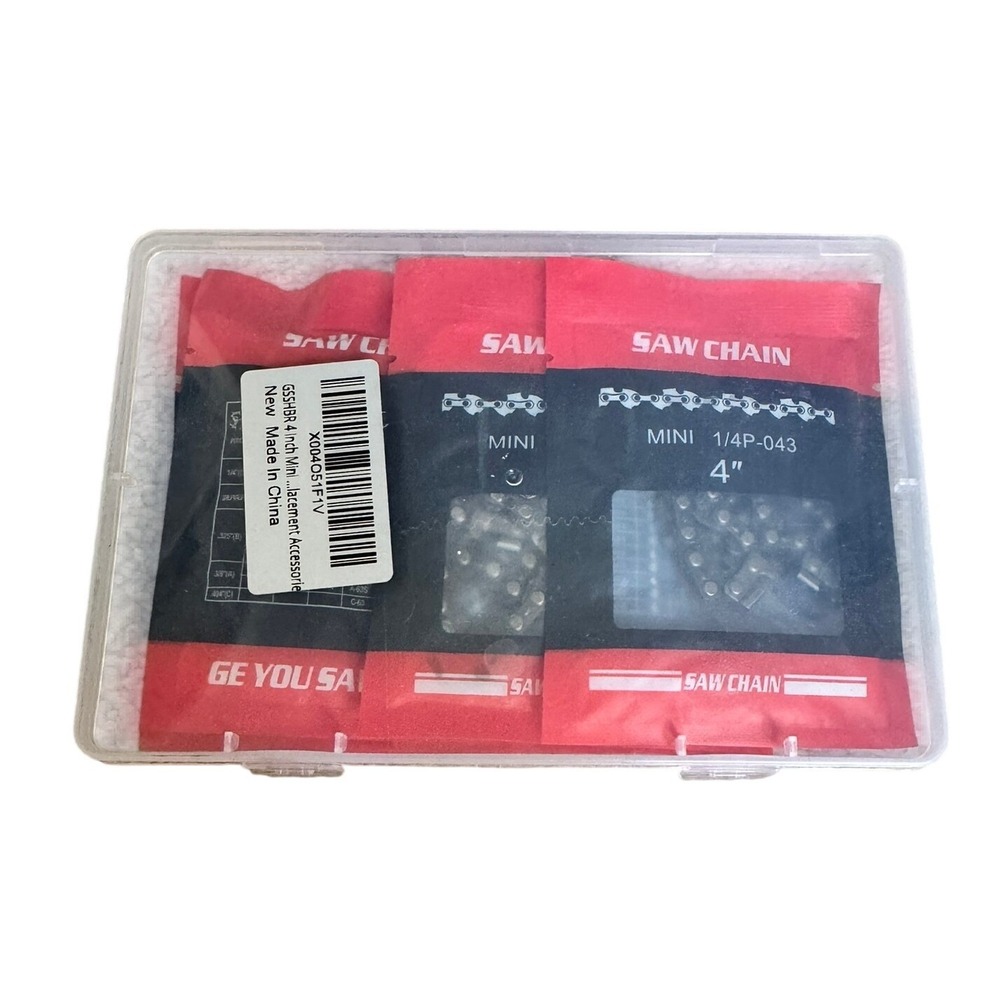 GSSHBR 4 Inch Mini Chainsaw Replacement Chain 3 Pack 1/4P-043 Gauge New